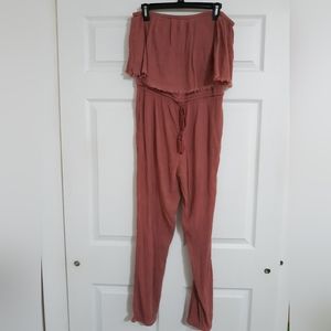 #736Aerie sleeveless jumpsuit with tessels. Size: Large